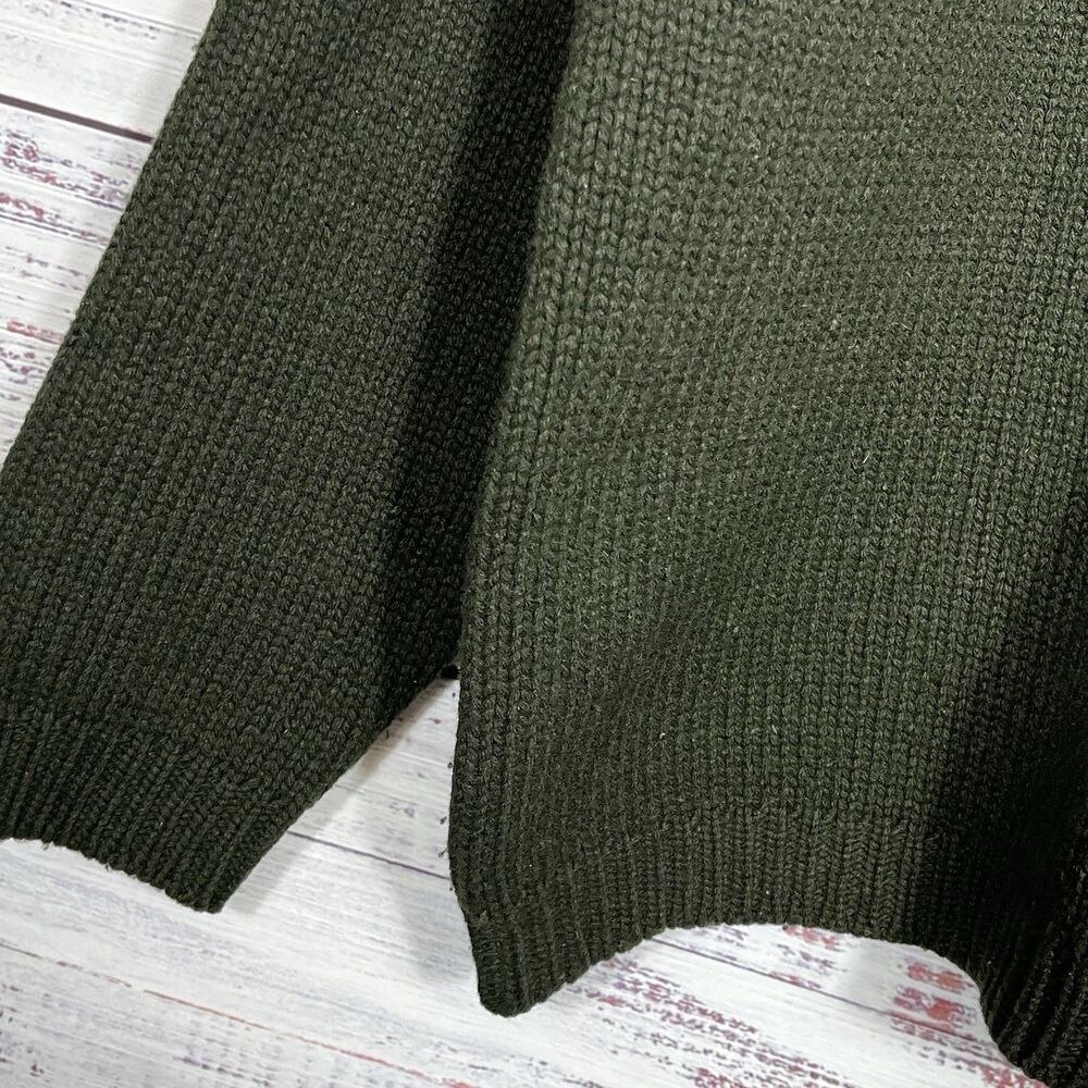 Vtg Abercrombie & Fitch Mens Green XL Wool Sweater Turtleneck Military Chunky - Picture 4 of 9
